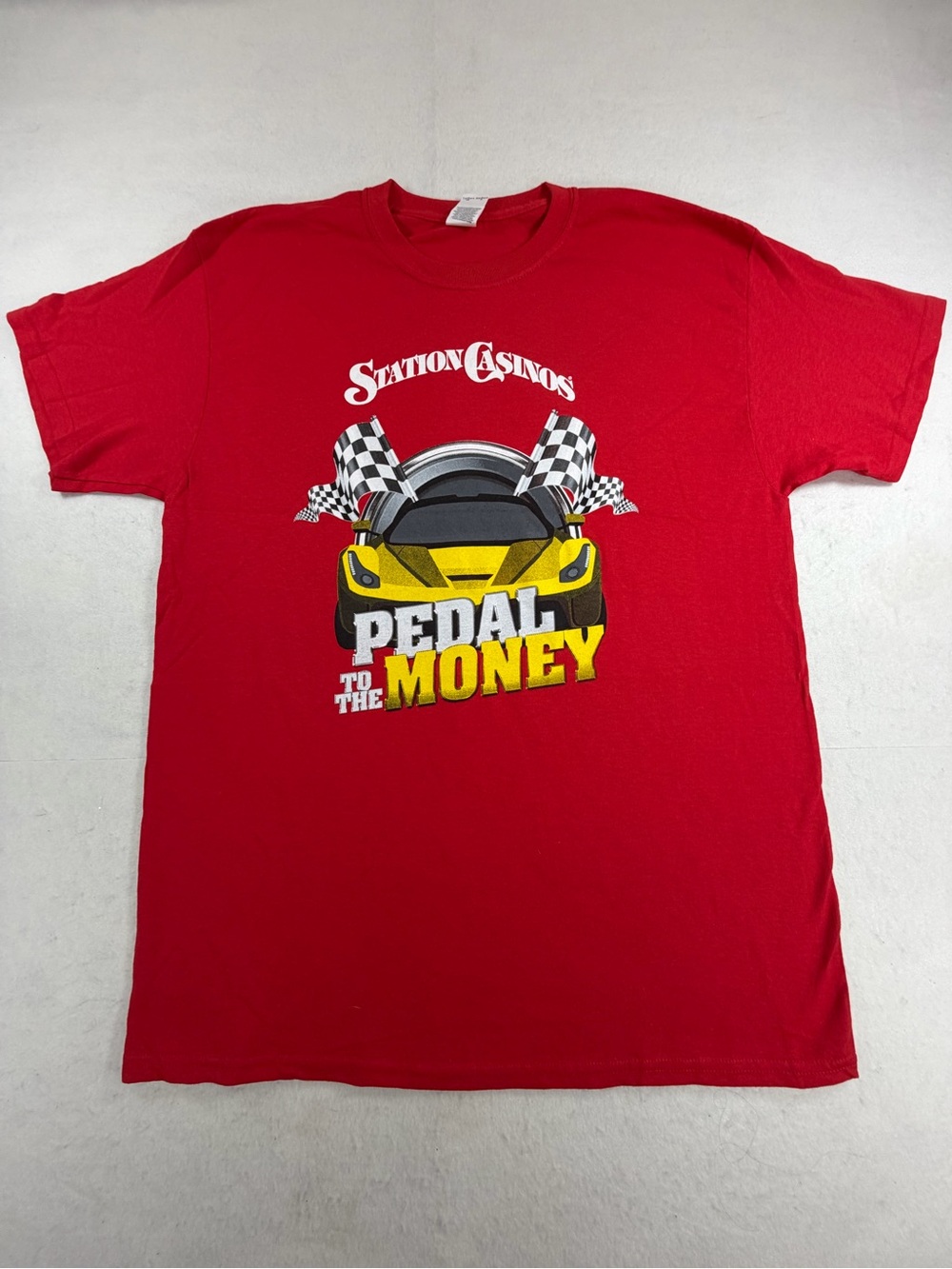 Station Casinos Pedal to the Money Racing T-Shirt Red Size Large